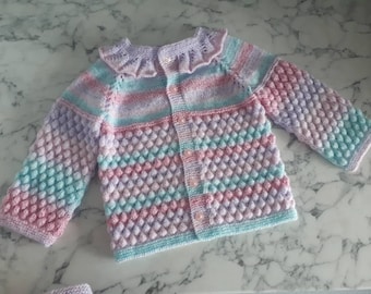 Knitted baby cardigan, knitted baby clothes, kids cardigan