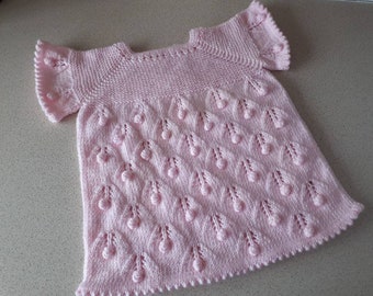 hand knitted baby dress,knit baby cardigan ,knitted baby clothes,knit first birthday dress,knitted toddler sweater