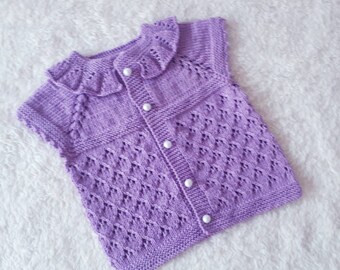 Hand knitted baby cardigan/knitted baby clothes