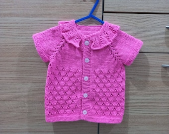handgebreid babyvest, gebreide babykleding, babybreisels