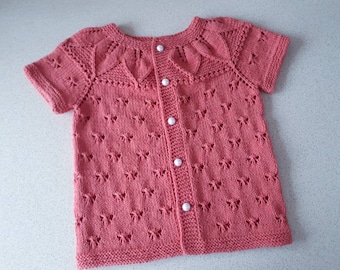 Handgebreid babyvest, gebreide babykleding, vest voor babymeisje, gebreide peutertrui