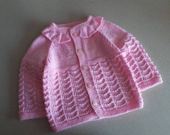 Knitted baby girl cardigan ,knitted baby clothes ,birthday gift,  kids cardigan