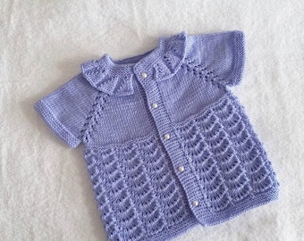 Hand knitted baby cardigan, knitted baby sweater, knit baby clothes