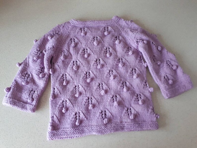 Hand knitted baby cardigan ,knitted baby clothes,cotton baby clothes ,knit toddler sweater image 3