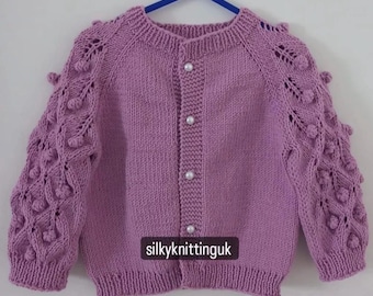 handgebreid katoenen babyvest, gebreide babykleding, kindervest, verjaardagscadeau meisje