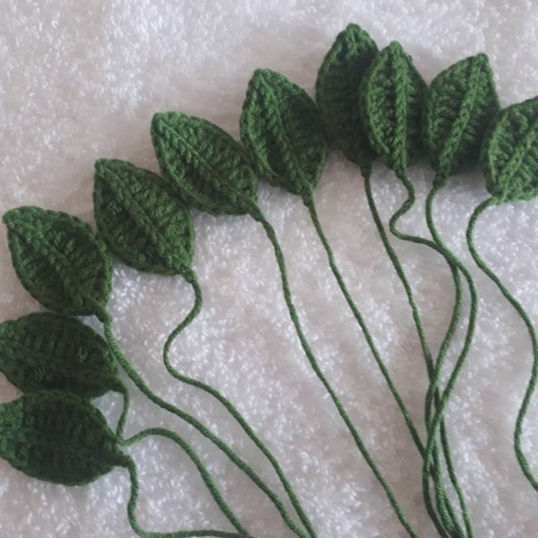 Crochet Flower Leaf Etsy