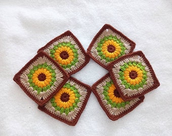 6 crochet granny square motif, Afghan square