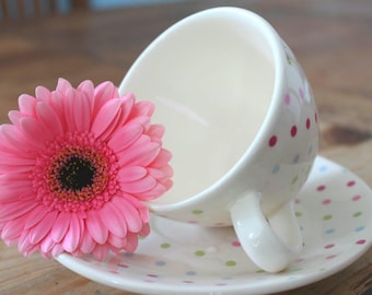 Spotted Tea Cup and saucer