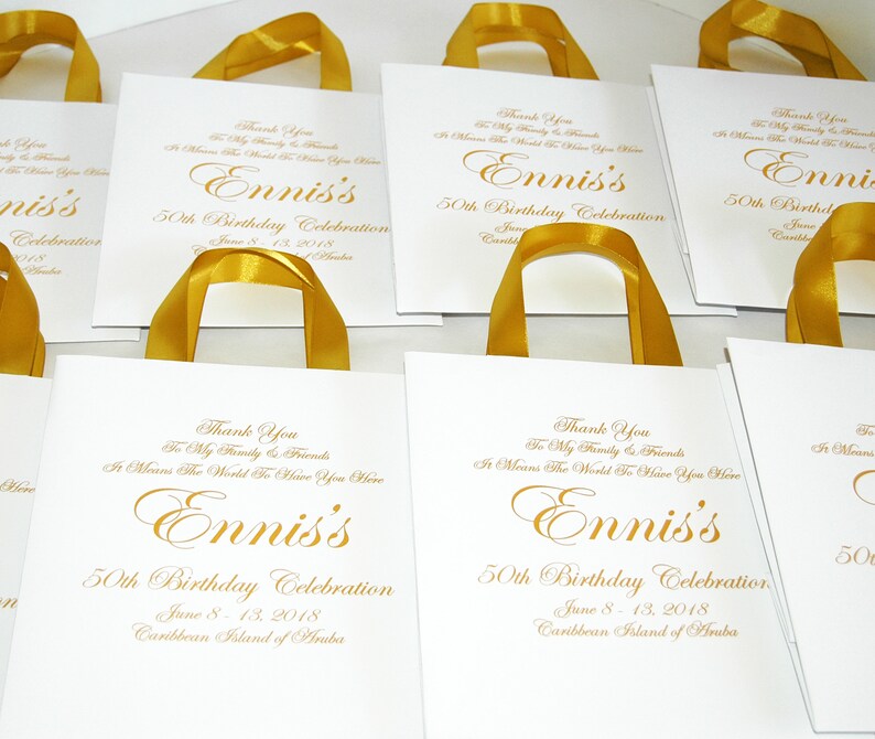 30 Elegant 50th Birthday Party Bags for Your Guests With Gold Etsy