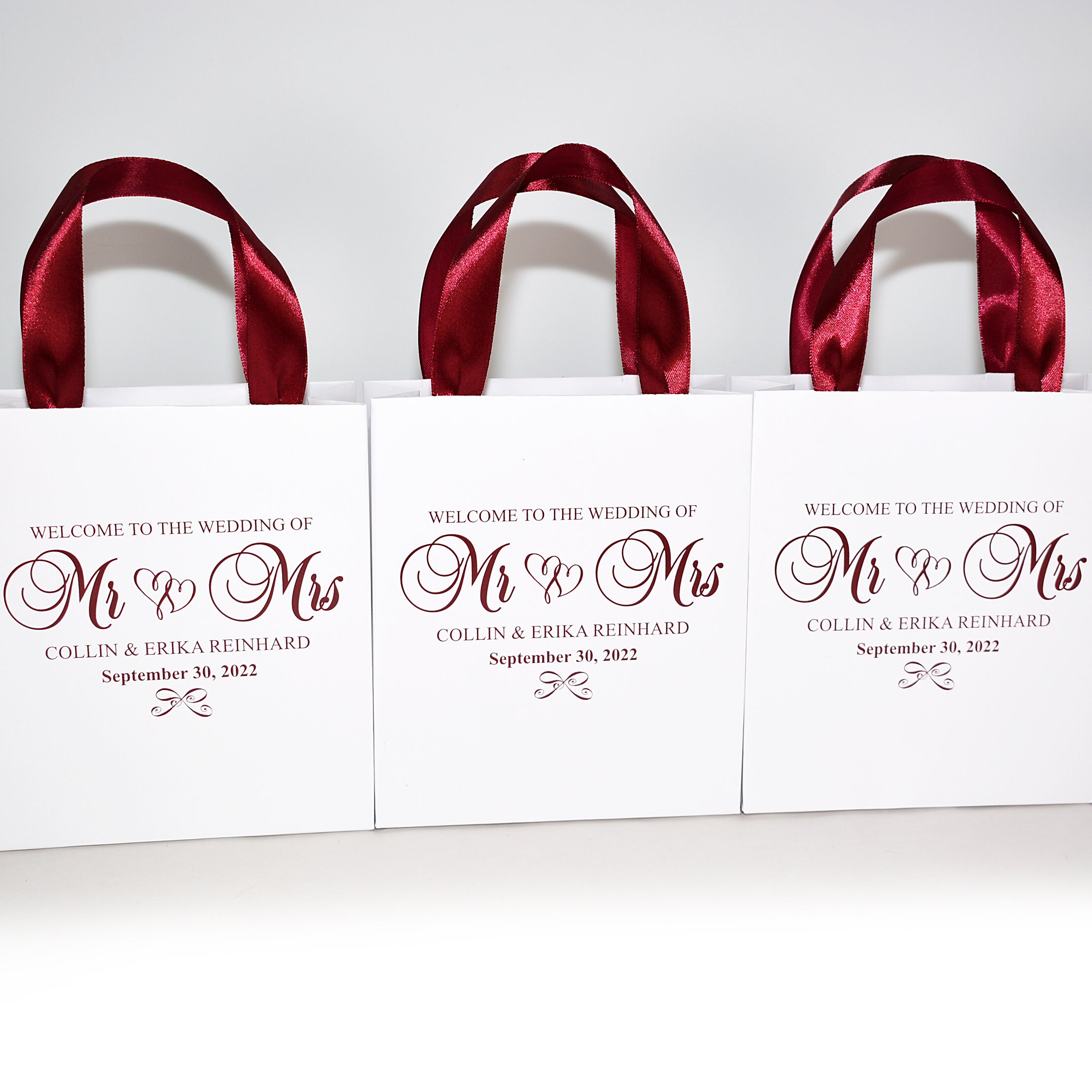Sacs Cadeaux Folat Ombre Love - Lot De 3, Tailles Différentes, Motif Coeur Rouge Pour Saint-Valentin, Mariage, Fête Des Mères