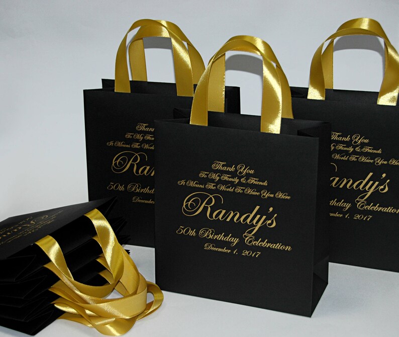 30 Elegant 50th Birthday Party Bags for Your Guests With Gold Etsy