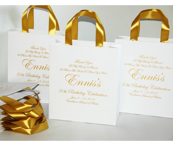 30 Elegant 50th Birthday Party Bags For Your Guests With Gold Etsy