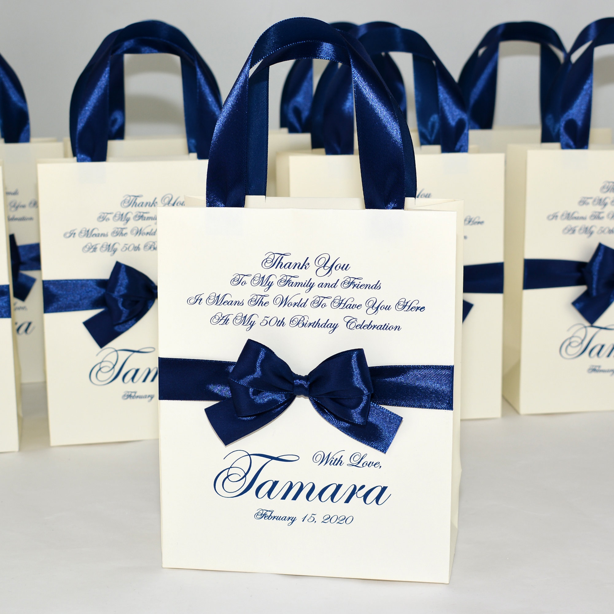 30 Black & Gold Birthday Party Gift Bags With Satin Ribbon Handles and  Custom Name Personalized Anniversary Party Gift and Favors for Guests 