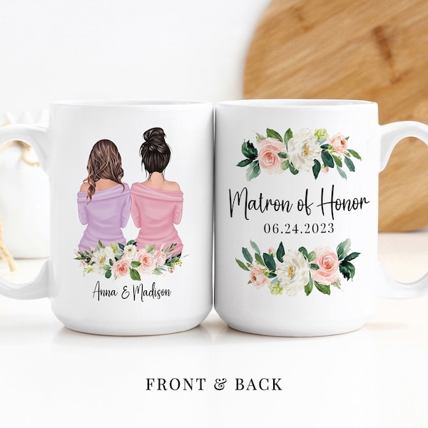 Custom Coffee Mug | Personalized Matron Of Honor Mug | Customizable Girls | Will You Be My Matron Of Honor Gift