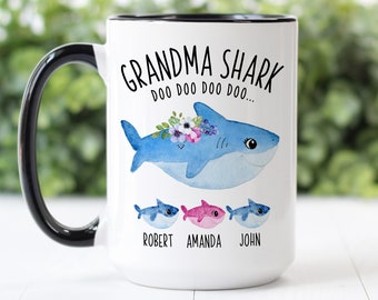 Custom Coffee Mug | Grandma Shark | Personalized Gift