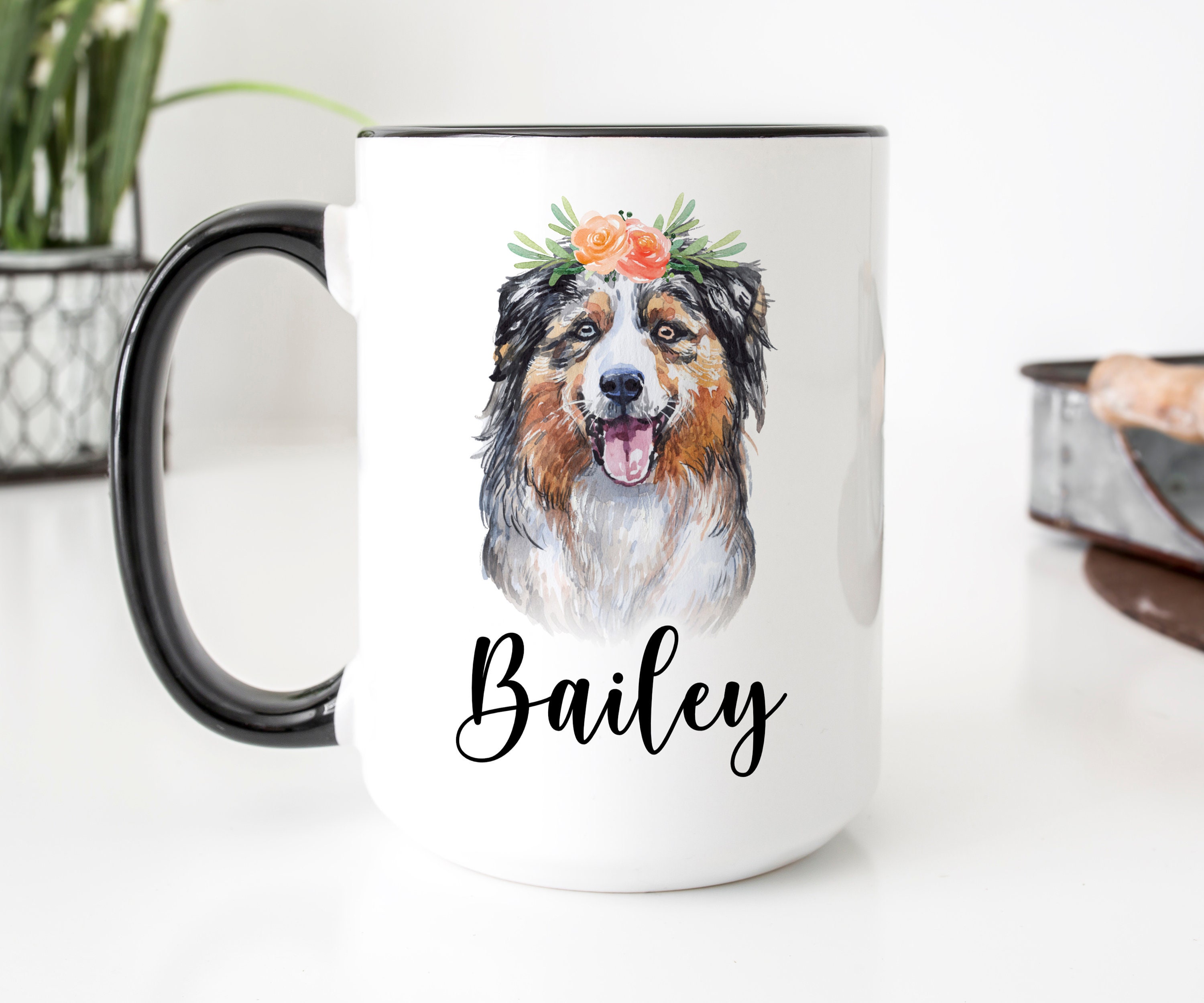 Coffee Mug Personalized Australian Shepherd Mug Etsy