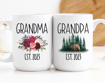 Coffee Mug Set | Grandma And Grandpa | Pregnancy Announcement Gift