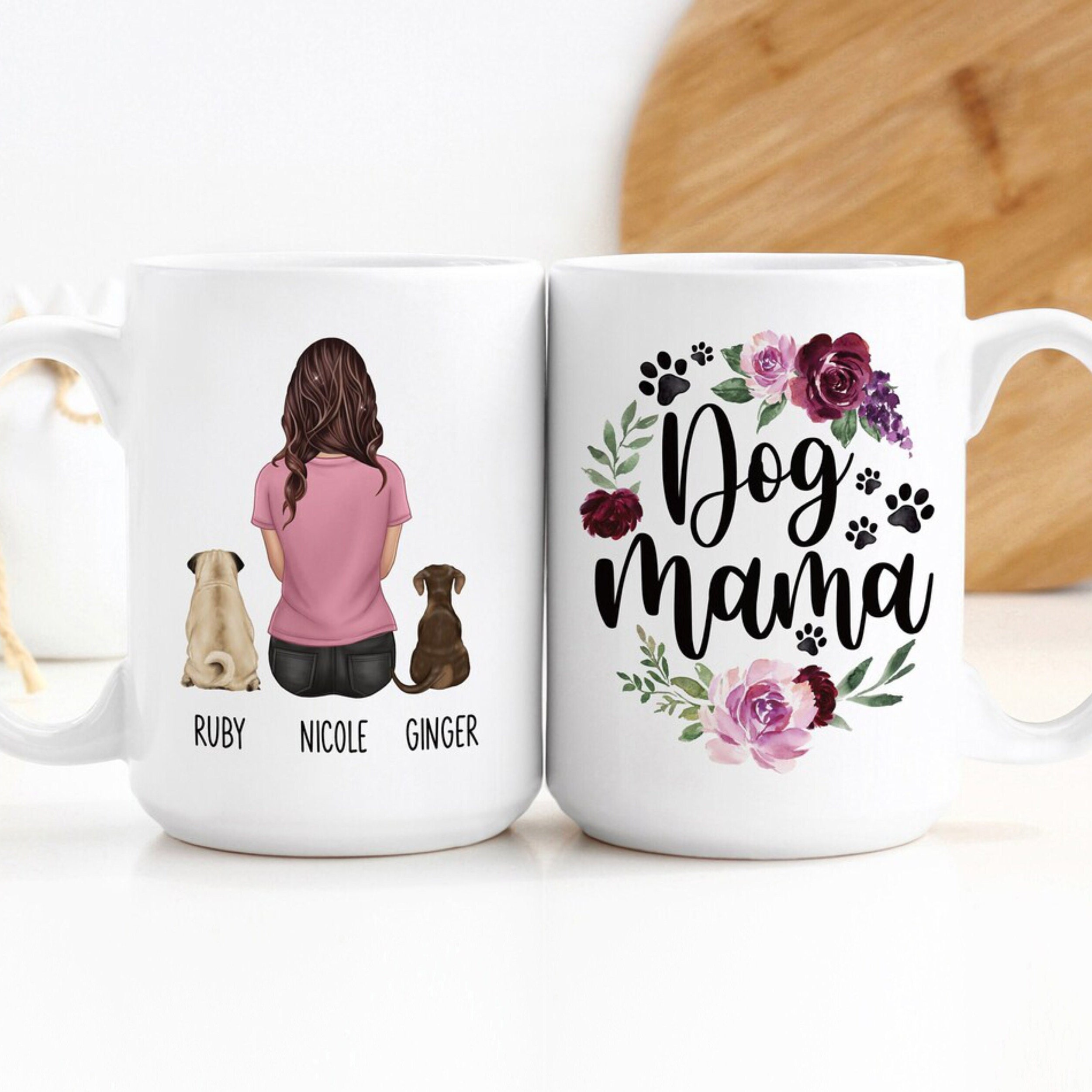 Dog Mug - Dog Lover Mug - Custom Mug - Girl and Dog Mug, Dog Mom Mug -  Gifts For Bestie, Family, Friend, Parents, Sister, Brother, Grandparent -  Personalized Mug - 38363 38369