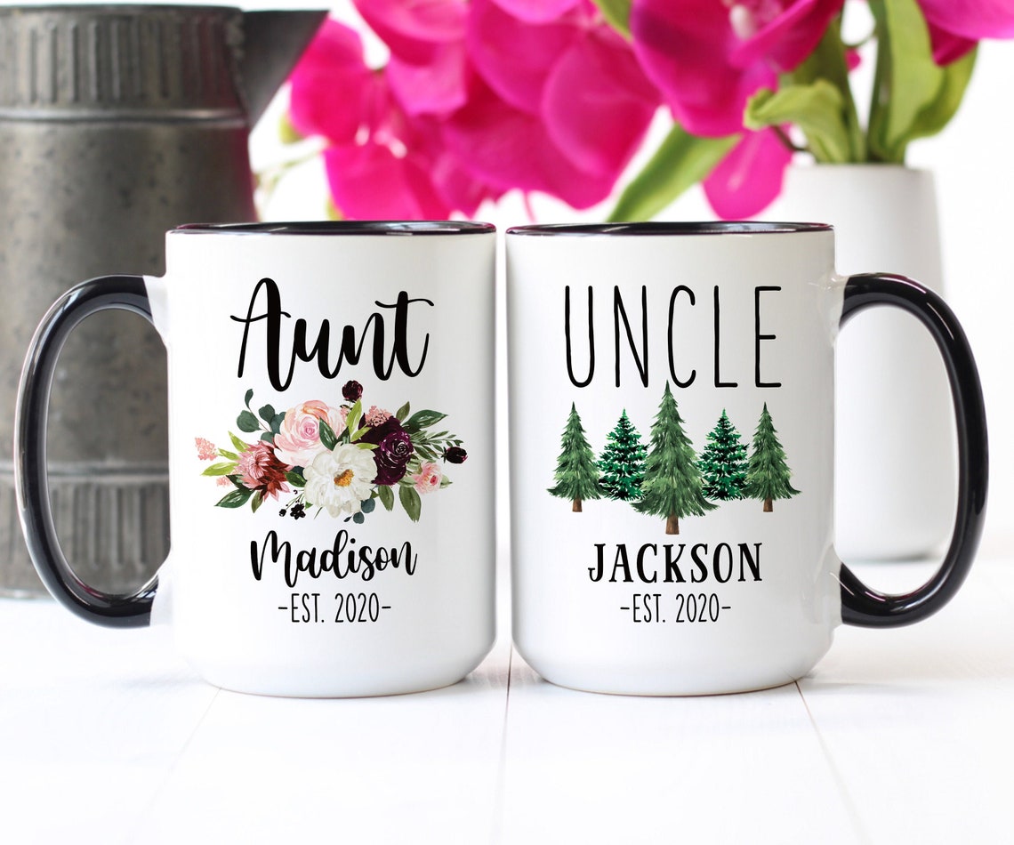 Mug Set Aunt And Uncle Mugs New Uncle Gift New Aunt Gift