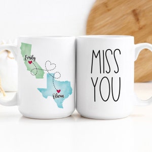 Custom Coffee Mug | Miss You | Personalized Long Distance State To State Gift