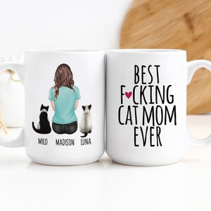 Custom Cat Mom Mug | Best Fucking Cat Mom Ever | Personalized Pet Gift