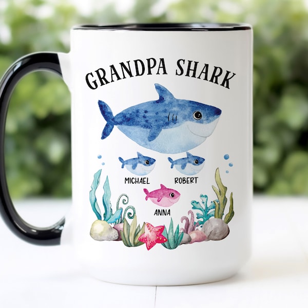 Custom Coffee Mug | Grandpa Shark | Personalized Gift