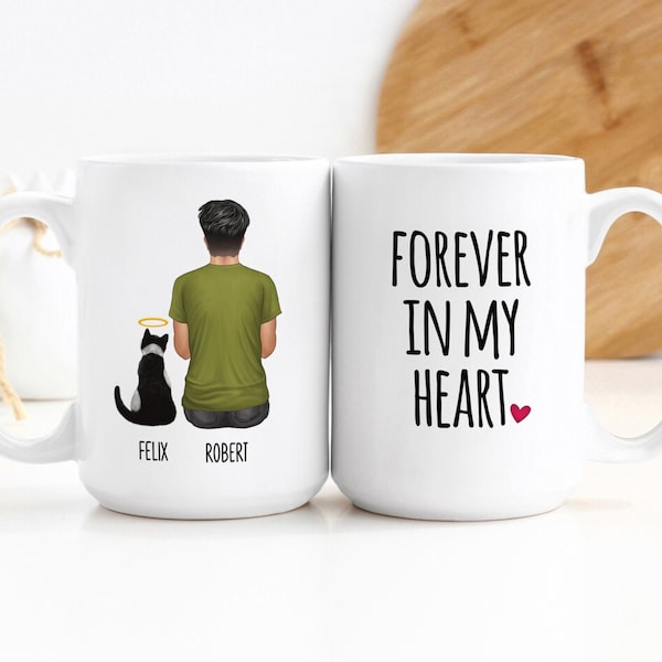 Custom Cat Mug | Forever In My Heart | Personalized Pet Memorial Gift
