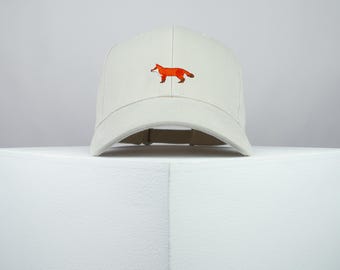 Gorra de béisbol bordada con zorro Gorra premium Animal amante de los zorros Perro Mascota // Hatty Hats