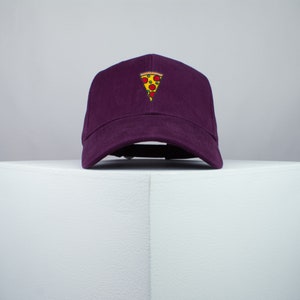 Pizza slice embroidered baseball cap / pizza / patches / food / embroidery / patch / hat / dad hat / cap // Hatty Hats Burgundy