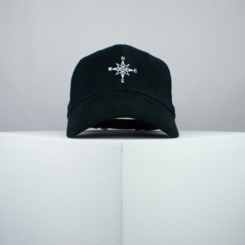 Compass Embroidered Baseball Cap Premium Hat Adventure Hiking Walker ...
