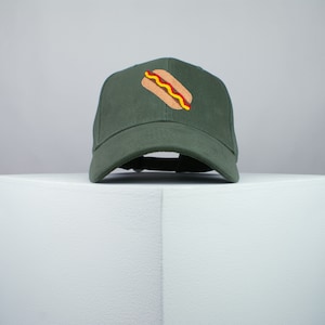 Hotdog embroidered baseball cap / food / hot dog / sausage / burger / embroidery / patch / hat / dad hat / cap // Hatty Hats