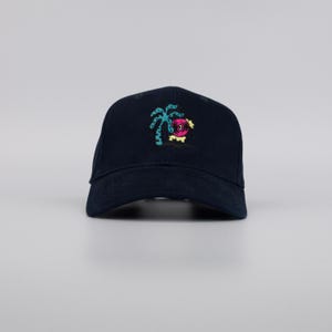 Disco palm Embroidered Navy Baseball Cap // **Reduced To Clear** // happy hippie / boho / bohemian / beach // Hatty Hats
