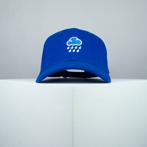 Rainy day embroidered baseball cap / cloud / patches / anxiety / embroidery / patch / hat / dad hat / cap // Hatty Hats Blue