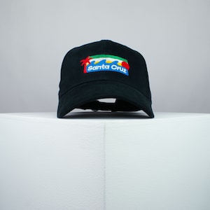 Santa Cruz embroidered baseball cap California retro vintage beach tree embroidery patch dad hat cap clothing // Hatty Hats