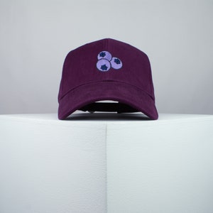 Blueberry embroidered baseball cap vegan / gift / food / embroidery / patch hat dad hat cap iron on patch // Hatty Hats