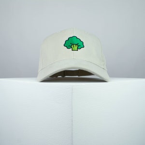 Broccoli embroidered baseball cap / vegan / gift / vegan gift / embroidery / patch / hat / dad hat / cap // Hatty Hats Beige