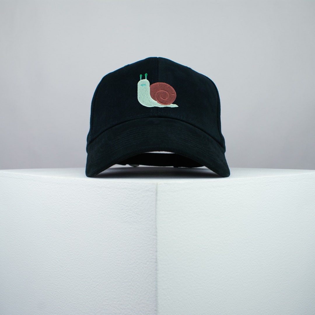 Snail Embroidered Baseball Cap | Adjustable Cotton Dad Hat In Light Grey - View #10