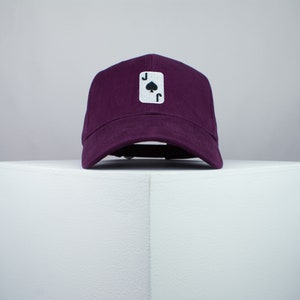 Cappello da baseball ricamato con carta da gioco Jack of Spades Cappello premium Poker Asso // Hatty Hats
