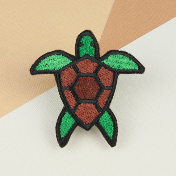 Sea Turtle Iron on Patch / Turtle / Patches / Animal / Embroidery / Patch /  Enamel Pin / Pin / Embroidered Patch / Back Patch // Hatty Hats 