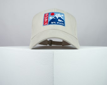 Mount Fuji embroidered baseball cap mountain japan japanese hiking streetwear embroidery patch dad clothing // Hatty Hats