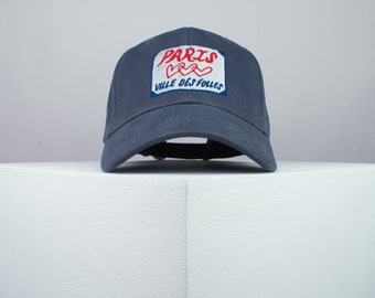 Paris embroidered baseball cap France French retro vintage Eiffel tower embroidery patch dad hat cap clothing // Hatty Hats