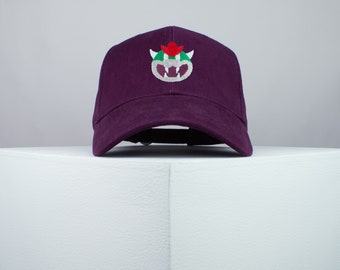 Super Mario Bowser embroidered baseball cap mario nintendo gamer gaming embroidery patch hat dad hat cap // Hatty Hats