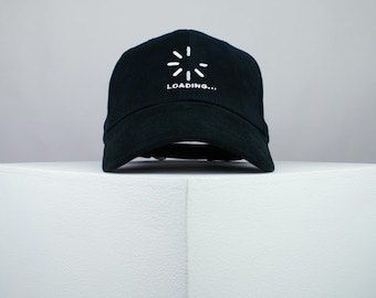 Loading Icon Embroidered Baseball Cap Premium Hat Computer Error Geek // Hatty Hats