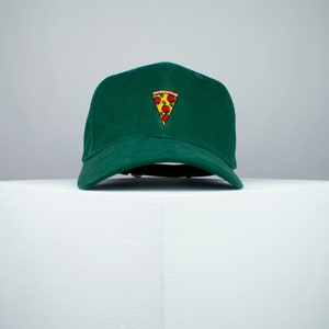 Pizza slice embroidered baseball cap / pizza / patches / food / embroidery / patch / hat / dad hat / cap // Hatty Hats Green