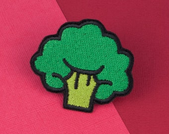 Broccoli iron on patch / vegan / patches / vegan gift / embroidery / patch / enamel pin / pin / embroidered patch / back patch // Hatty Hats