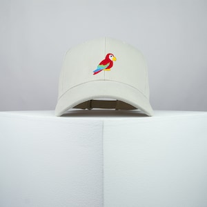 Parrot Embroidered Baseball Cap Premium Hat Bird Animal Tropical // Hatty Hats