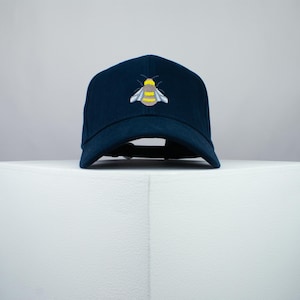 Bee Embroidered Baseball Cap Premium Hat Bumble Bee Honey Summer // Hatty Hats