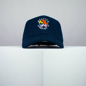 Breath through it embroidered baseball cap meditation yoga spiritual gift for her embroidery patch hat dad hat // Hatty Hats