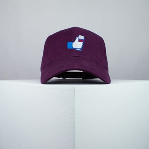 Boné de beisebol bordado com vinho do Facebook / vinho / patches / vegano / bordado / patch / chapéu / boné de pai // Hatty Hats