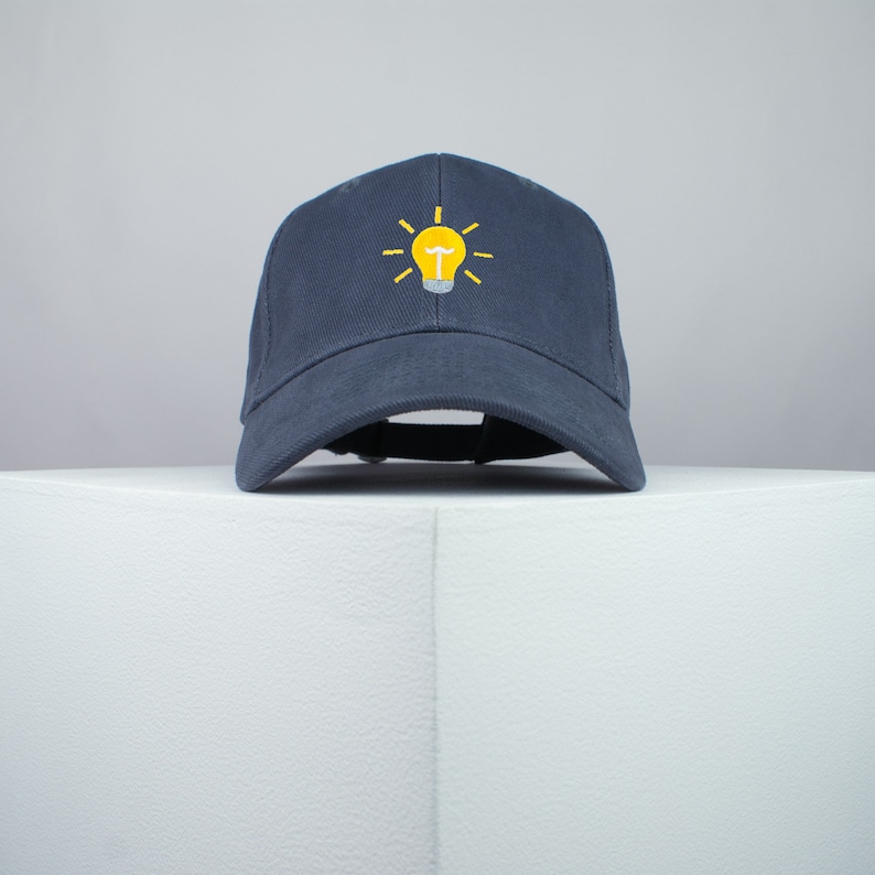 Light bulb embroidered baseball cap / light / patches / feminist / embroidery / patch / hat / dad hat / cap // Hatty Hats image 2